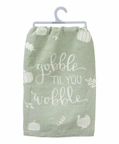 Primitives by Kathy | Olive 'Gobble 'Til You Wobble' Dish Towel