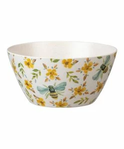 Primitives by Kathy | White & Yellow Floral Bee Bowl