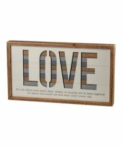 Primitives by Kathy | 'Love' Inset Slat Block Sign