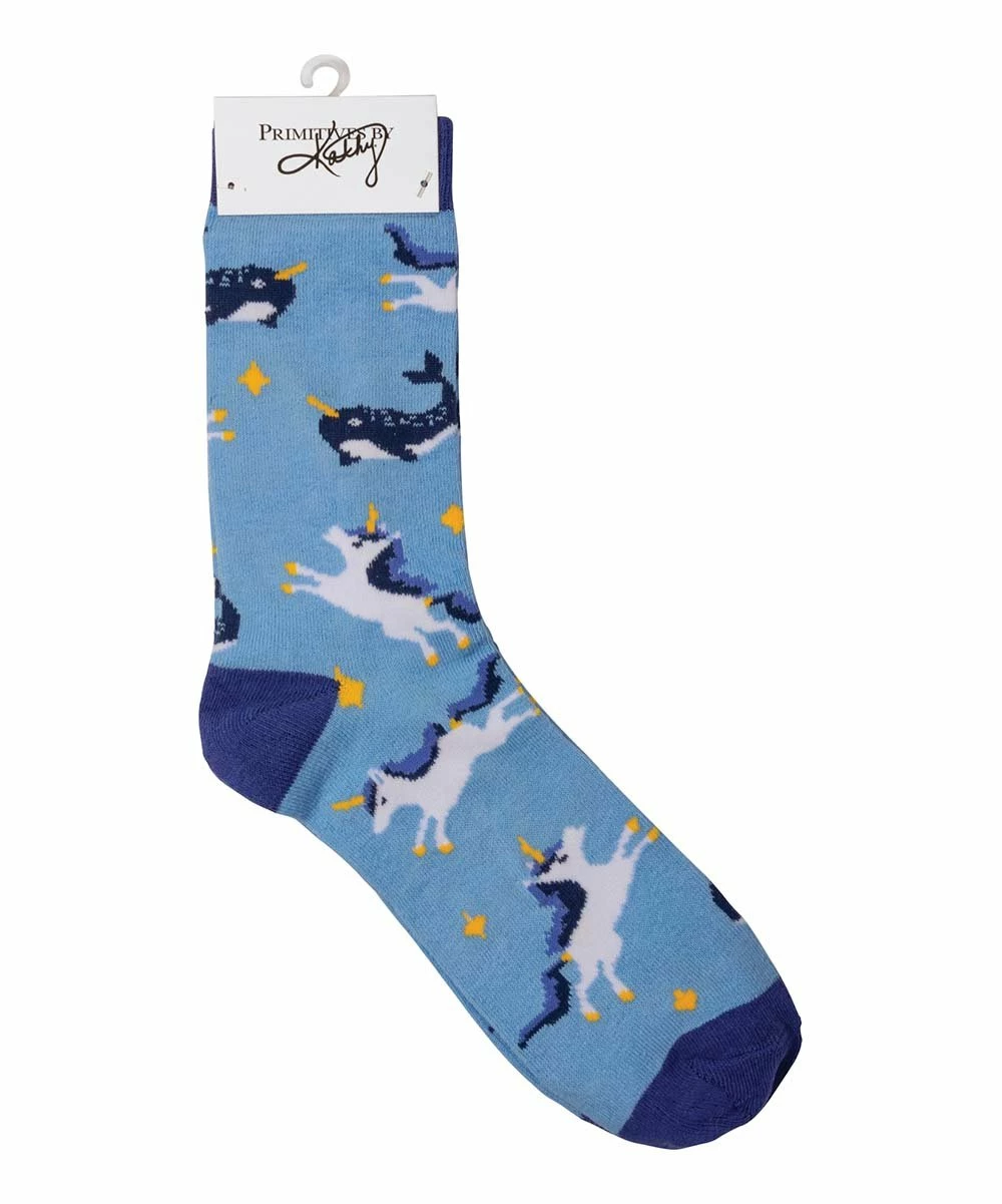 Primitives by Kathy | Purple 'You're the Friend' Box Sign & Blue Unicorn Socks Set - Adult - Image 3