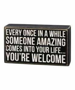 Primitives by Kathy | Black & White 'Someone Amazing' Box Sign