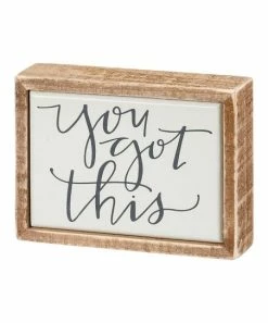 Primitives by Kathy | White & Brown 'You Got This' Plaque
