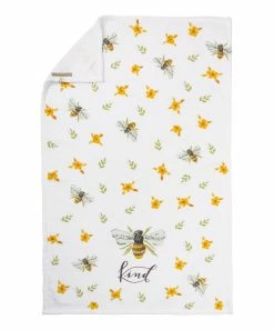 Primitives by Kathy | White & Yellow 'Bee Kind' Hand Towel