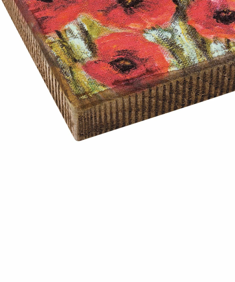 Primitives by Kathy | Red Bee & Poppies Box Sign - Image 3