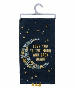 Primitives by Kathy | Black 'Love You to the Moon & Back' Dish Towel