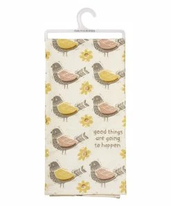 Primitives by Kathy | Yellow & Red 'Good Things' Birds Dish Towel