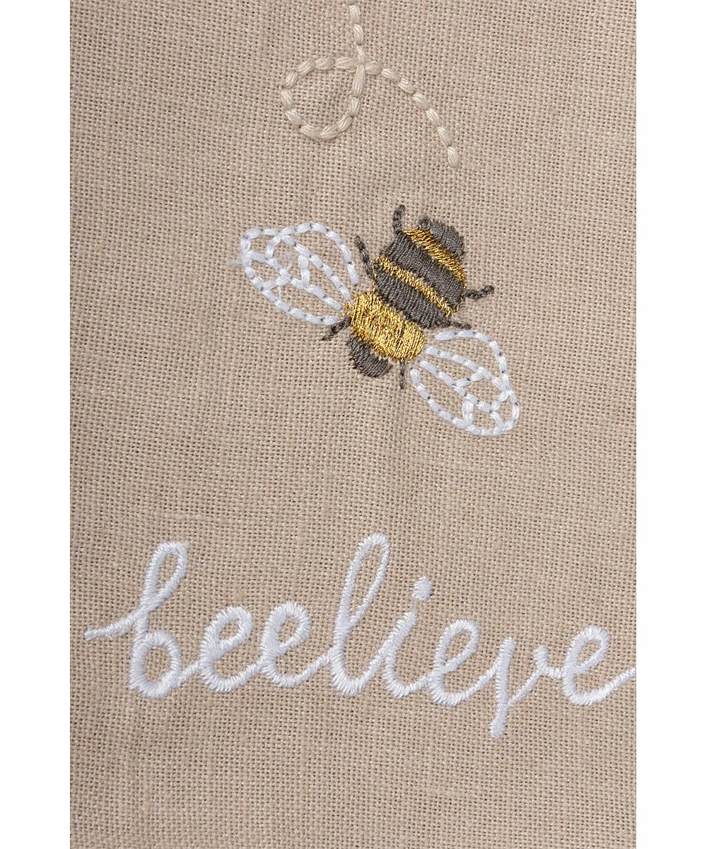 Primitives by Kathy | Beige & Yellow 'Beelieve' Bee Dish Towel - Image 2