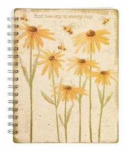 Primitives by Kathy | Yellow Floral 'Find Beeuty' Spiral Notebook