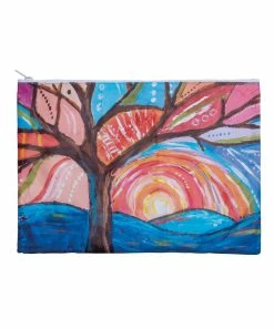 Primitives by Kathy | Blue & Pink Tree Zip Folder