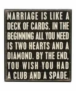 Primitives by Kathy | 'Marriage Is Like a Deck of Cards' Block Sign