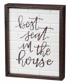Primitives by Kathy | Black 'Best Seat In The House' Framed Box Sign