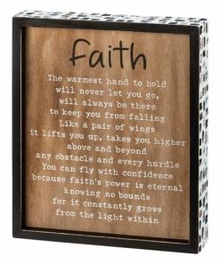 Primitives by Kathy | Brown 'Faith' Framed Box Sign