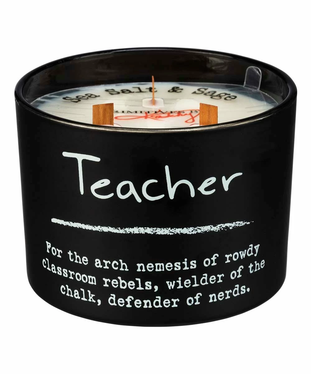 Primitives by Kathy | Black 'Teacher' Sea Salt & Sage Jar Candle