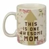 Primitives by Kathy | White & Pink Floral 'One Awesome Mom' Mug