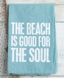 Primitives by Kathy | Blue 'Good for the Soul' Dish Towel