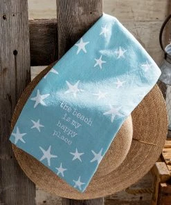 Primitives by Kathy | Light Blue 'The Beach Is My Happy Place' Star Dish Towel