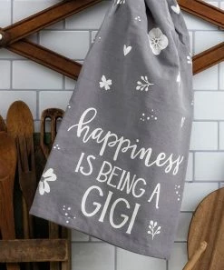 Primitives by Kathy | Gray 'Happiness is Being a Gigi' Dish Towel