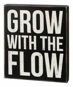Primitives by Kathy | Black & White 'With the Flow' Box Sign
