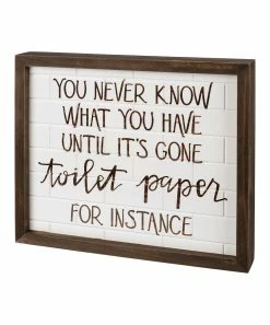 Primitives by Kathy | White & Black 'Toilet Paper' Inset Box Sign