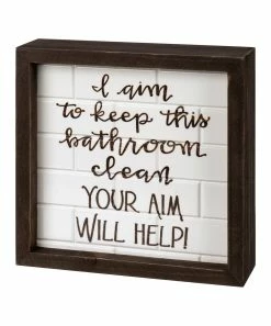 Primitives by Kathy | White & Black 'Aim Will Help' Inset Box Sign