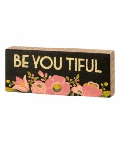 Primitives by Kathy | Black & Pink 'Be You Tiful' Block Sign