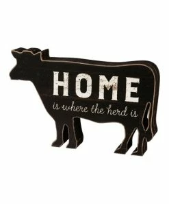 Primitives by Kathy | Black & White Cow 'Home Is Where The Herd Is' Figure
