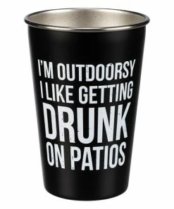 Primitives by Kathy | Black & White 'I'm Outdoorsy' Stainless Steel Tumbler
