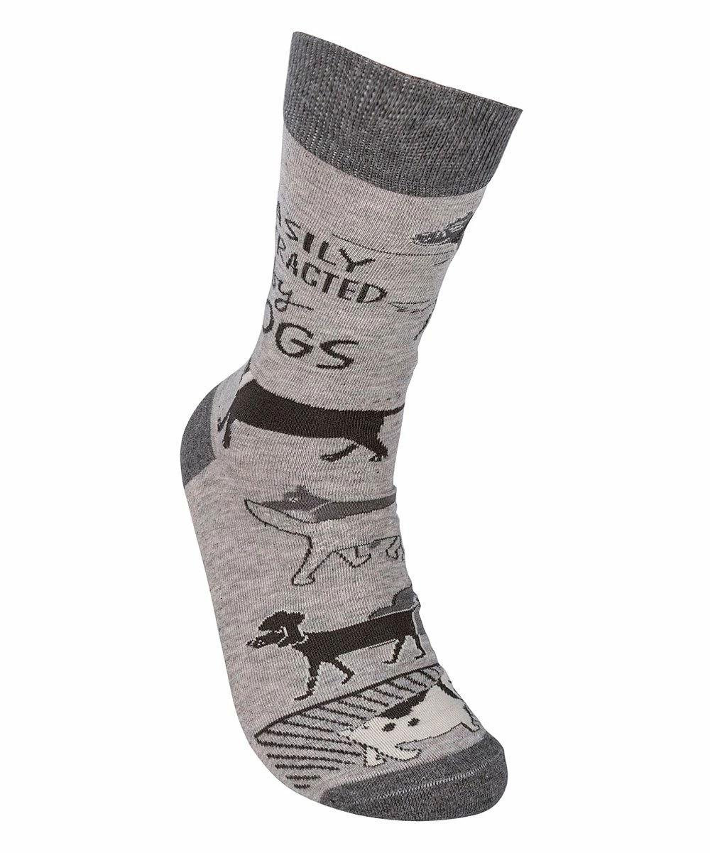 Primitives by Kathy | Gray 'Distracted By Dogs' Socks - Women - Image 2