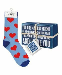 Primitives by Kathy | Blue 'Best Friend' Box Sign & Socks Set - Women