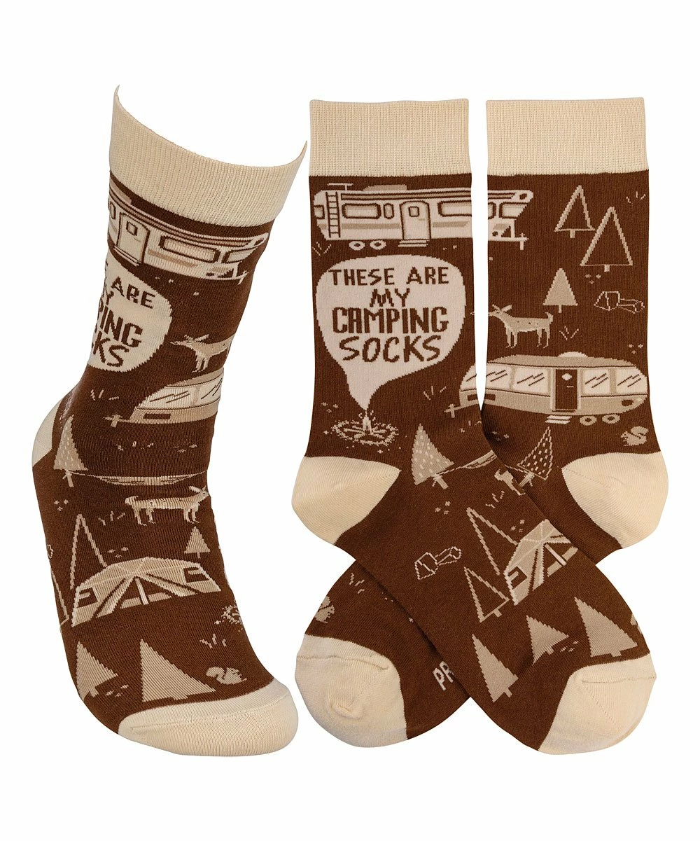 Primitives by Kathy | Brown 'My Camping Socks' Socks - Women - Image 2