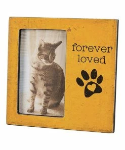 Primitives by Kathy | Yellow 'Forever Loved' Paw-Print Heart Frame Plaque
