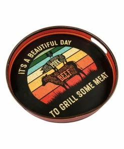 Primitives by Kathy | Black & Orange 'It's a Beautiful Day to Grill' Farm Animal Tray