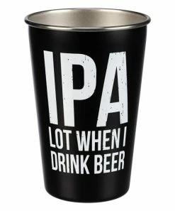 Primitives by Kathy | Black & White 'IPA Lot When' Stainless Steel Tumbler