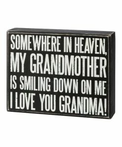 Primitives by Kathy | Black & White 'I Love You Grandma' Block Sign