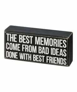 Primitives by Kathy | Black & White 'Bad Ideas' Block Sign