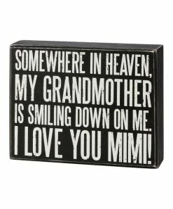 Primitives by Kathy | Black & White 'I Love You Mimi' Block Sign