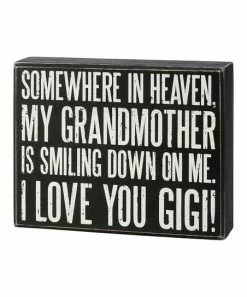 Primitives by Kathy | Black & White 'I Love You Gigi' Block Sign