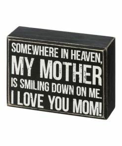 Primitives by Kathy | Black & White 'I Love You Mom' Block Sign