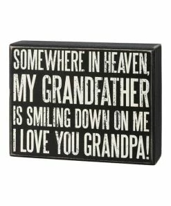 Primitives by Kathy | Black & White 'Love You Grandpa' Block Sign