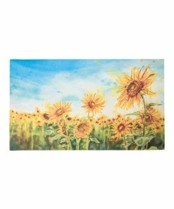 Primitives by Kathy | Blue & Yellow Sunflower Field Rug