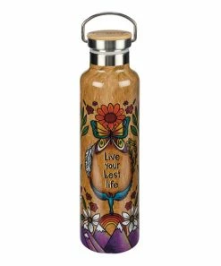 Primitives by Kathy | Brown & Red 'Live Your Best Life' Insulated Water Bottle