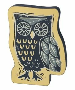 Primitives by Kathy | Beige & Gray Owl Chunky Sitter Block Sign