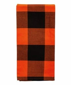 Primitives by Kathy | Orange & Black Buffalo Check Dish Towel