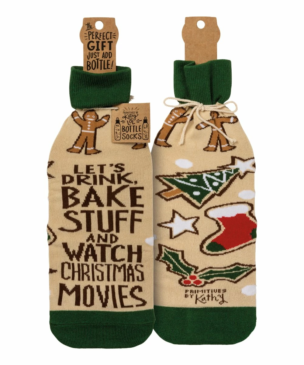 Primitives by Kathy | Tan & Green 'Bake Stuff' Bottle Sock - Image 2