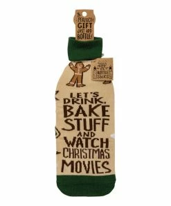 Primitives by Kathy | Tan & Green 'Bake Stuff' Bottle Sock