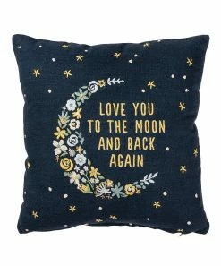 Primitives by Kathy | Midnight Navy 'to the Moon and Back' Throw Pillow