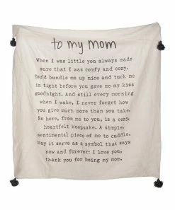 Primitives by Kathy | Cream 'To My Mom' Pom Pom Throw