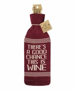 Primitives by Kathy | Burgundy 'Good Chance This Is Wine' Bottle Sock