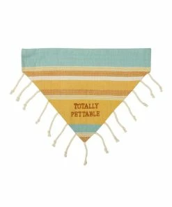 Primitives by Kathy | Yellow & Teal Stripe 'Totally Pettable' Pet Bandanna