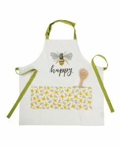 Primitives by Kathy | White & Yellow 'Bee Happy' Apron